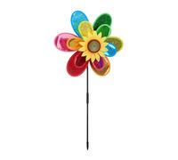 Windspinner Flower Garden Decor Windmill Flowerbed Planter Bird Repellent