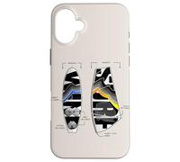 Windsurfing Equipment Surf Board and Sail Cool Gear Drawing Case for iPhone 16 Plus