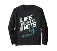 Windsurfing Life Begins At 20 Knots Motivation Windsurf Long Sleeve T-Shirt