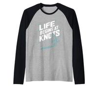 Windsurfing Life Begins At 20 Knots Motivation Windsurf Raglan Baseball Tee