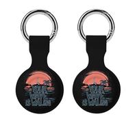 Windsurfing Your Wave Is Waling Silicone Case Compatible with AirTag Holder Cover with Keychain Ring