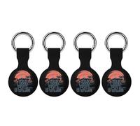 Windsurfing Your Wave Is Waling Silicone Case Compatible with AirTag Holder Cover with Keychain Ring