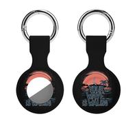 Windsurfing Your Wave Is Waling Silicone Case Compatible with AirTag Holder Cover with Keychain Ring