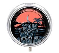 Windsurfing Your Wave is Waling Small Pill Box Case 3 Compartment 2"