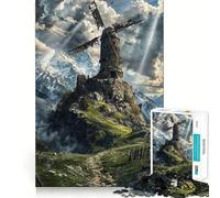 Windswept Ruin 1000 Piece Jigsaw Brain Skill Game High Precision Die Cut Fascinating Hobby for Idle Moments (50x75cm)