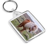 Windswept Shetland Pony Keyring Cute Horse Ponies Animals Pets Mum #15993