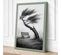 Windswept Solitude Minimalist Canvas Wall Art Print 36x24 Inch (91 x 61 cm)