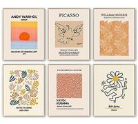 WINDVALE Retro Room Decor for Aesthetic Bedroom, Set of 6 Abstract Matisse Wall Art, Vintage Gallery Wall Decor, Boho Artwork Posters for Living Room Home Decor