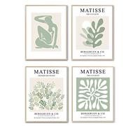 WINDVALE Sage Green Wall Art Prints, 11"x14" Matisse-Inspired Posters for Teen Girls Room, Aesthetic Dorm and Bedroom Decor, Unframed Art Prints for Girls Room, Apartment, and Room Decor Aesthetic