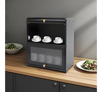 WindWilder Bread Bin Wooden 42x25x50cm Breads Storage Box Storage Cabinet for Kitchen Living Room Bedroom, 11 lbs Capacity (Black)