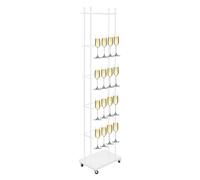 WindWilder Champagne Glass Holder Stand - 5-Tier 32 Wine Glass Rack - 42x30x176cm - Champagne Tower Display Stand for Wedding Party Bar Family Celebrations (White)