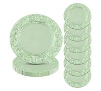 WindWilder Charger Plates 33cm - Pack of 24 - Beautifully Embossed Finish Reusable Round Dinner Table Plates for Family Kitchen, Christmas, Party Celebrations, Restaurant Decoration (Green)