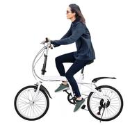 WindWilder Folding Bikes 20 Inch - 6 Speed Adjustable Seat & Armrest Height Foldable Bike - Suitable for Adults Men Women Teens within 198 lbs of 140cm-190cm Withe