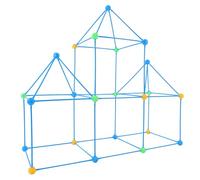 WindWilder Fort Building Kit for Kids - with 31 Joint Balls & 54 Poles - Kids Fort Building Construction Toys Set for Above 6 Years Olds