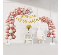 WindWilder Gold Balloon Arch Stand Kit - 150+250cm Hight - Free Bending Balloon Arch with Water Bags Base for Parties Weddings Events (Black)