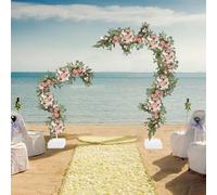 WindWilder Gold Balloon Arch Stand Kit - 150+250cm Hight - Free Bending Balloon Arch with Water Bags Base for Parties Weddings Events (White)