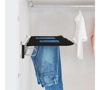 WindWilder Pull Out Pants Rack - 46×32.5cm - Left Installation - Aluminum Alloy Hanging Organizer Extendable Trouser Hanger with 9 Rods for Wardrobe/Dormitory