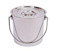 WindWilder Stainless Steel Bucket with Lid and Handle 6L 12L 20L Food Water Milk Bin (20L)