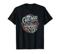 Windy City Chicago Illinois USA Midwest Classic Retro Design T-Shirt