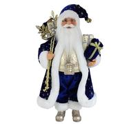 Windy Hill Collection 16" Inch Standing Blue & Gold Santa Claus Christmas Figurine 169480
