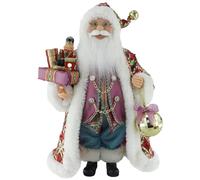 Windy Hill Collection 16" Red, Green & Purple Sequin Double Breasted Royal Santa Claus Christmas Figurine Figure Decoration 164023