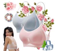 WindyBra - Seamless Ultra-Thin Plus Size Ice Silk Comfort Bra,Ultra-Thin Ice Silk Lifting Bra for Women (Blue+Pink,3XL)