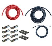 WindyNation 1/0 Gauge AWG (3 Feet Black + 3 Feet Red) Power Inverter Battery Cable Wire Kit for DC to AC Inverters RV, Car, Solar, Marine, Off-Grid