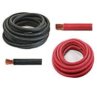 WindyNation 2/0 Gauge 10ft Black, 10ft Red Copper Welding Battery Cable Wire - Made in USA - Industrial, Ultra-flexible, SAE J1127 Approved