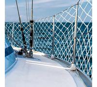 Windyun 1 Pc Boat Safety Lifeline Netting, Nylon Net, White, 30 x 2 ft, Hook Fastener, Compatible with Watercraft
