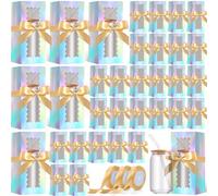 Windyun 100 Pcs Tumbler Gift Boxes for Sublimation Glass Exhibition Boxes Transparent for 12oz 16oz 20oz Shipping Cup Exhibition Packaging for Jars Mug Can Party Supplies(Rainbow)