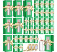 Windyun 100 Pcs Tumbler Gift Boxes for Sublimation Glass Exhibition Boxes Transparent for 12oz 16oz 20oz Shipping Cup Exhibition Packaging for Jars Mug Can Party Supplies(Green)