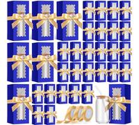 Windyun 100 Pcs Tumbler Gift Boxes for Sublimation Glass Exhibition Boxes Transparent for 12oz 16oz 20oz Shipping Cup Exhibition Packaging for Jars Mug Can Party Supplies (Blue)