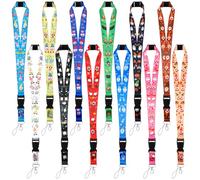 Windyun 12 Pcs Easter Gnome Lanyards Seasonal Holiday Gnome Lanyards for ID Badges with Detachable Buckle for Nurse Teacher Woman Easter Summer 4th of July Gifts