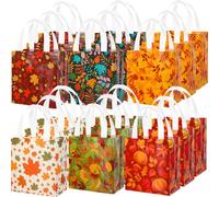 Windyun 30 Pcs Fall Thanksgiving Gift Bags Non-Woven Pumpkin Turkey Gnome Party Treat Tote with Handles Reusable Candy Goodie Stuffers Grocery Shopping for Autumn Favors Supplies (Harvest)
