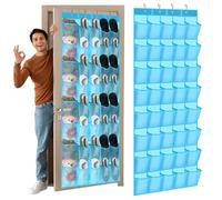 Windyun 40 over the Door Shoe Organizer Large Mesh Pocket Hanging Shoe Rack for Closet Sky Blue Nonslip Behind Door Storage Holder Back to School Organizer for Dorm Room College Classroom Storage