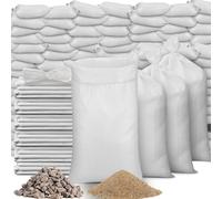 Windyun 500 Pcs White Empty Sandbags with Ties 18 x 30 Inch White Woven Polypropylene Sand Bags Bulk, Heavy Duty Sand Bags Flood Water Barrier for Hurricane Flooding, Construction