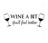 WINE A BIT KITCHEN Vinyl Wall Quote Sticker BY Cols Decals UK