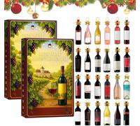 Wine Advent Calendar 2025, 2025 Wine Advent Calendar, 24 Days of Christmas Advent Calendar Boxes, A Daily Tasting Journey Through the Diverse Flavors of Wines (Green(2pack))
