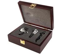 Wine Aerator Box Set - Hand Blown Glass Aeration Decanter Pourer with Corkscrew & Bottle Stopper in Wooden Case, Birthday Christmas New Year Party Wine Lover Gift Present