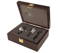 Wine Aerator Gift Box Set - Hand Blown Glass Aeration Decanter Pourer With Corkscrew & Bottle Stopper In Wooden Case