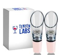 Wine Aerator Pourer (2-pack) by TenTen Labs - Premium Aerating Spout and Decanter Set For Wine Bottles - No Drips or Spills - Improves Taste and Smell Immediately - Gift Box Included - Rose Gold