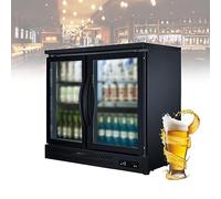 Wine And Beverage Refrigerator,36 Inch Dual Zone Fridge With Glass Door, Built-In Cooler With Powerful And Quite Cool System/18 Bottles And 88 Cans Capacity, Black ( Color : Double Door , Size : 110V