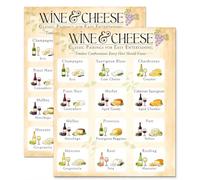 Wine and Cheese Pairing Guide Magnet 8.5x11 Entertaining Reference Chart Classic Food Combinations Kitchen Refrigerator Decor for Hosts Dinner Parties and Charcuterie Boards (Pack of 2)