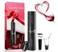 Wine and Flow 4 in 1 Electric Corkscrew - Gift Idea for Men - Electric Bottle Opener with Foil Cutter, Aerator and Vacuum Pump Included