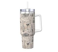 Wine and Winemaking Winery Grape Field Print 40oz with Straw and Lid, Stainless Steel Double Wall Vacuum Insulated Coffee Mug for Hot and Cold Coffee, Travel Mug with Handle