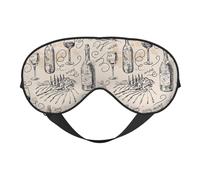Wine and Winemaking Winery Grape Field Print Silk Like Sleep Eye Mask Comfortable Blindfold Adjustable Soft Eye mask for Sleep