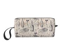 Wine and Winemaking Winery Grape Field Print Simple Organizer Pouch, Lightweight Travel Bag, Foam Padded Cosmetic Case