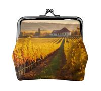 Wine and Winemaking Winery Grape Field1 print Coin Purse Small Change Purse Card Holder Coin Pouch Small Wallet for Women and Men, Black, One Size, Vintage