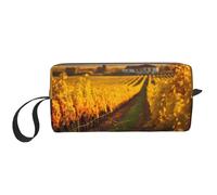 Wine and Winemaking Winery Grape Field1 print Travel Toiletry Pouch, Pencil Bag Canvas Makeup Bag, Multi-Purpose Cosmetic Bag with Zipper, White, One Size