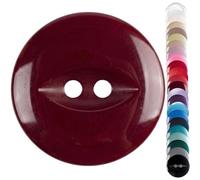 Wine Baby Cardigan Buttons, 11 mm Fish Eye - Pack of 10 Matching Plastic Buttons for Baby Cardigans, Newborn Knits, Christening Sets, Knitting & Repairs - Giddy Square